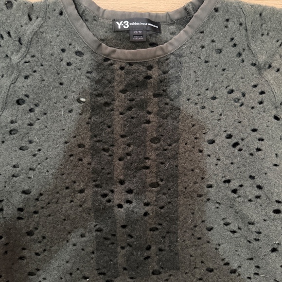 Y-3 Adidas Yohji Yamamoto Perforated Tee Grey XS - Picture 5 of 14